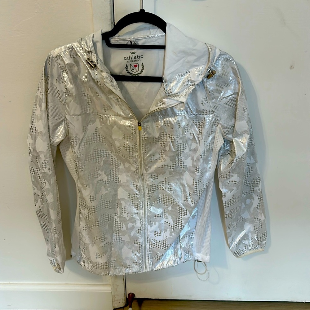 Athletic Collection by 26 International-Shiny silver and white jacket